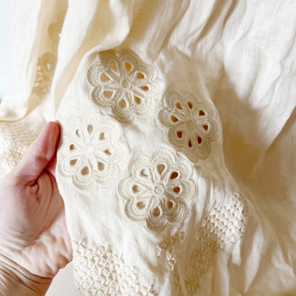 Innika Choo Hugh Jesmock Embroidered Linen Smock | Size 0 - Picture 4 of 8